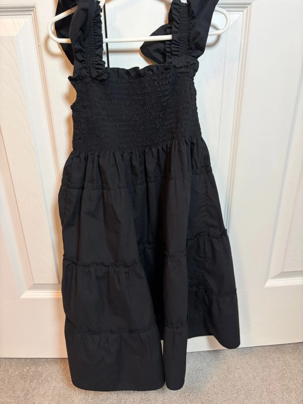Quince Black Ruffled Strap Tiered Girls Dress - Picture 4 of 4